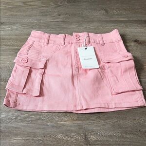 Pink Cargo Mini Skirt